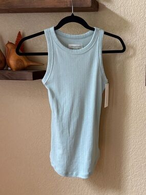Treasure & Bond Pointelle Rib Crewneck Tank Top XXS